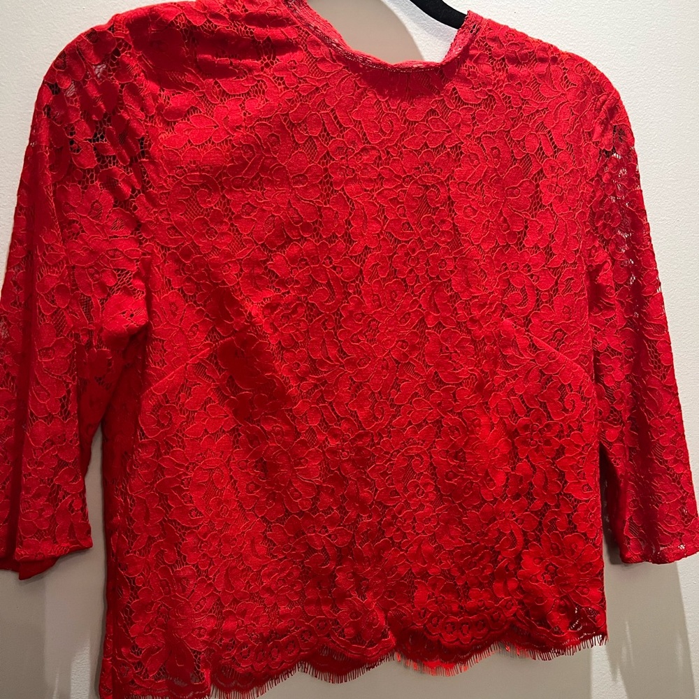 Red lace top
